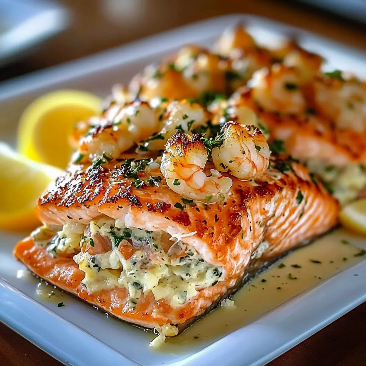 Crab Shrimp Stuffed Salmon