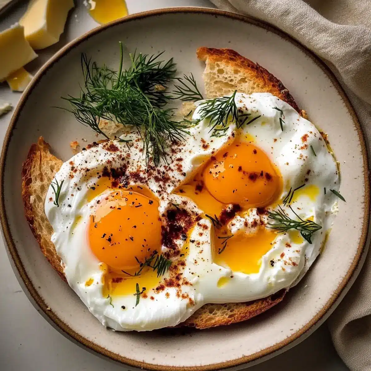 Turkish Eggs with Creamy Yogurt & Butter Sauce