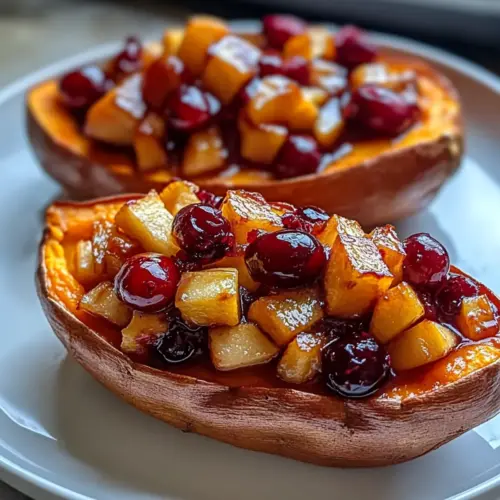Cranberry Apple Twice-Baked Sweet Potatoes