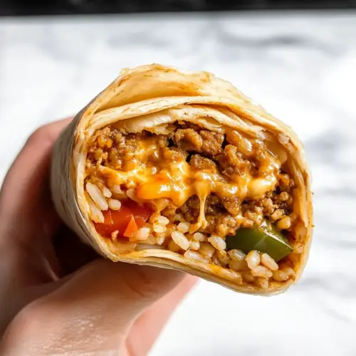 Cheesy Ground Chicken and Rice Burritos
