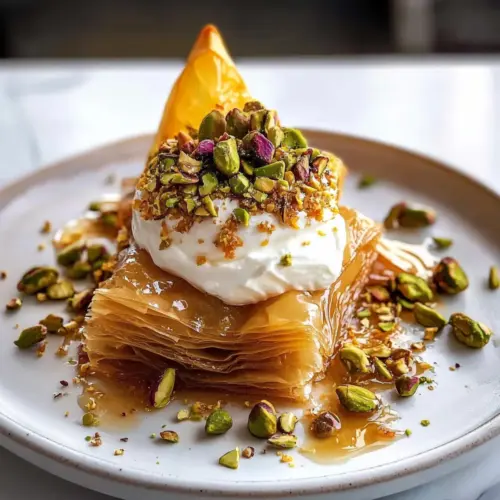 Pistachio Baklava with Orange Blossom Ricotta