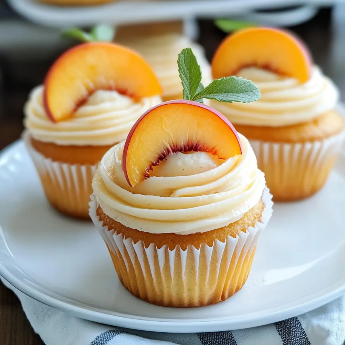 Honey Peach Cream Cheese Cupcakes