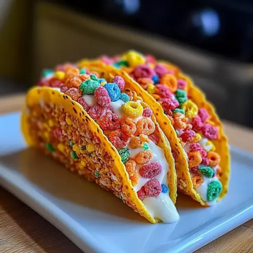 Fruity Pebbles Cheesecake Tacos