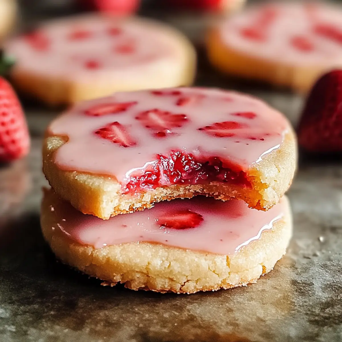 Strawberry Shortbread Cookies