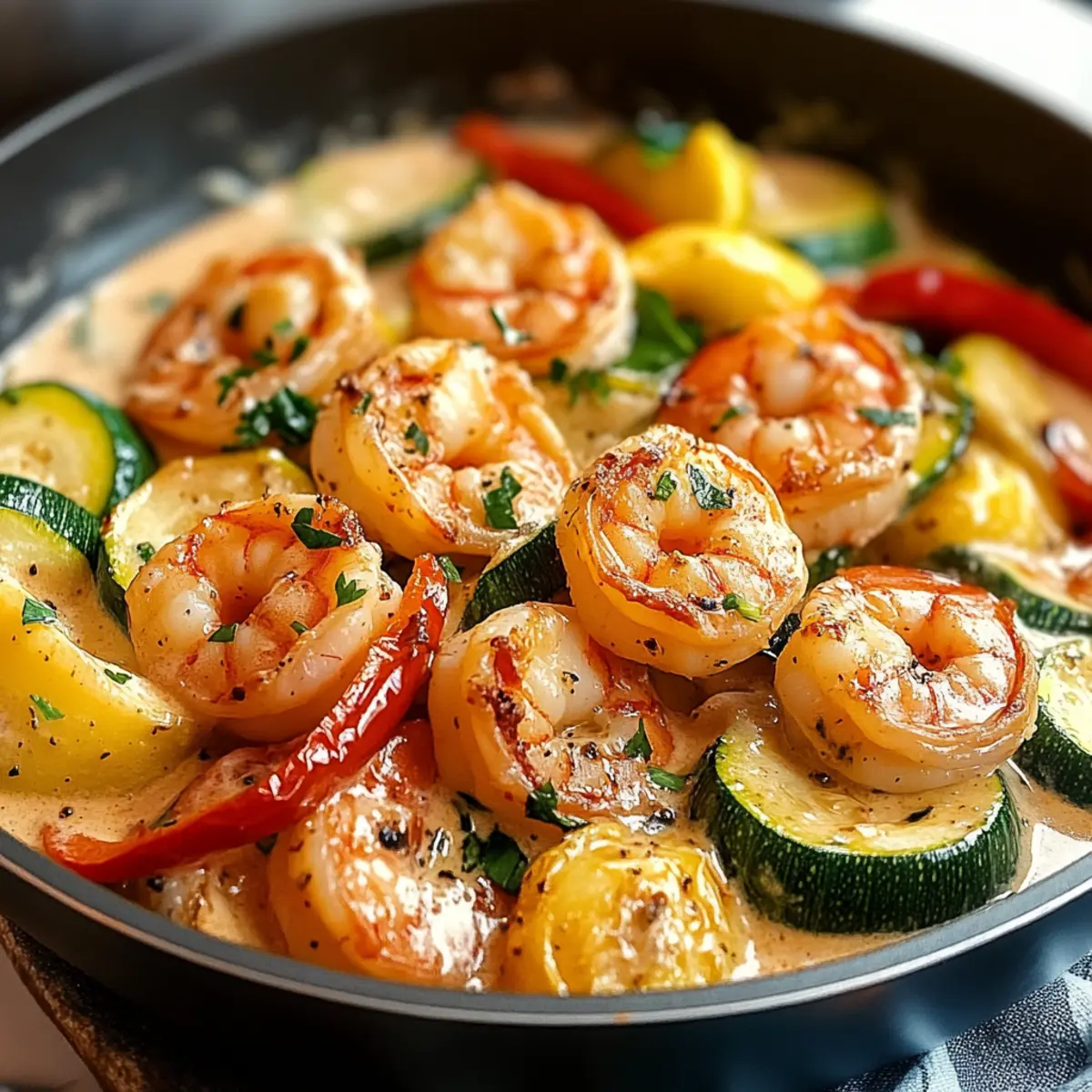 Creamy Shrimp and Zucchini Skillet