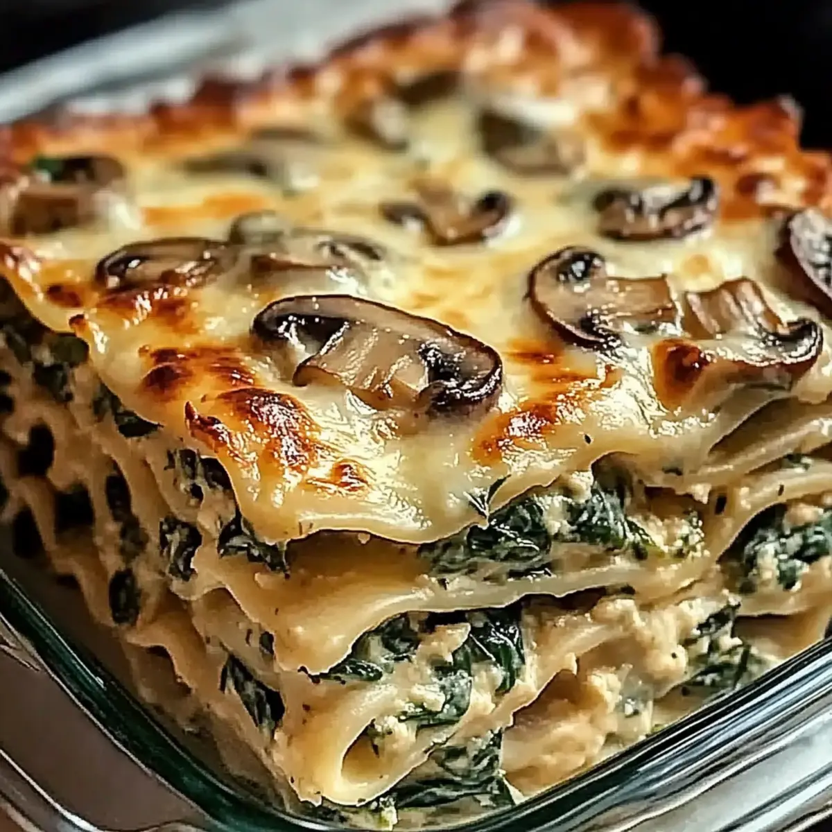 Creamy Spinach Mushroom Lasagna