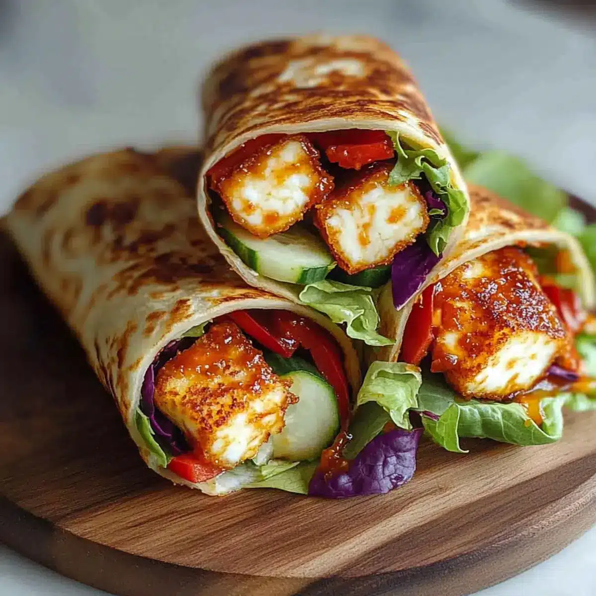 Sweet Chili Halloumi Wraps