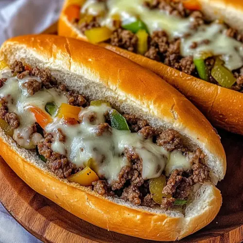 Ground Beef Philly Cheesesteaks