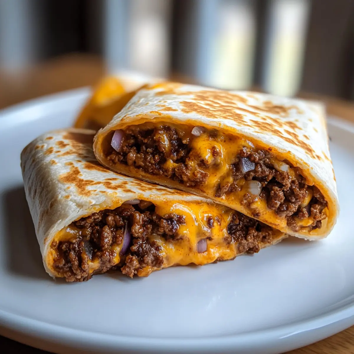 Air Fryer Cheeseburger Wraps