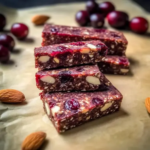 Raw Cranberry Energy Bars