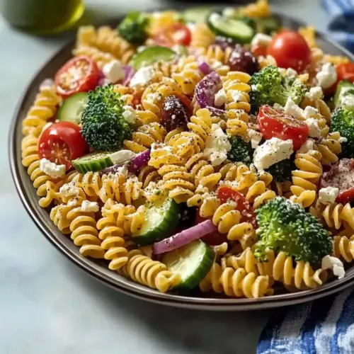 Healthy High Protein Pasta Salad No Mayo